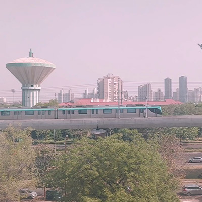 noida-metro-passing-from-station-uttar-pradesh-india