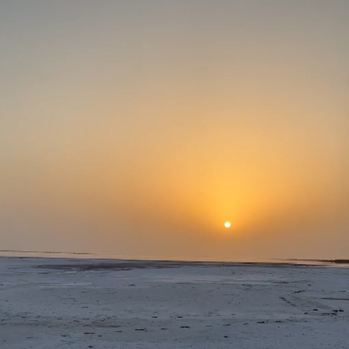 horizon-view-sunset-time-white-sand-kachchh-gujarat-stock-footage